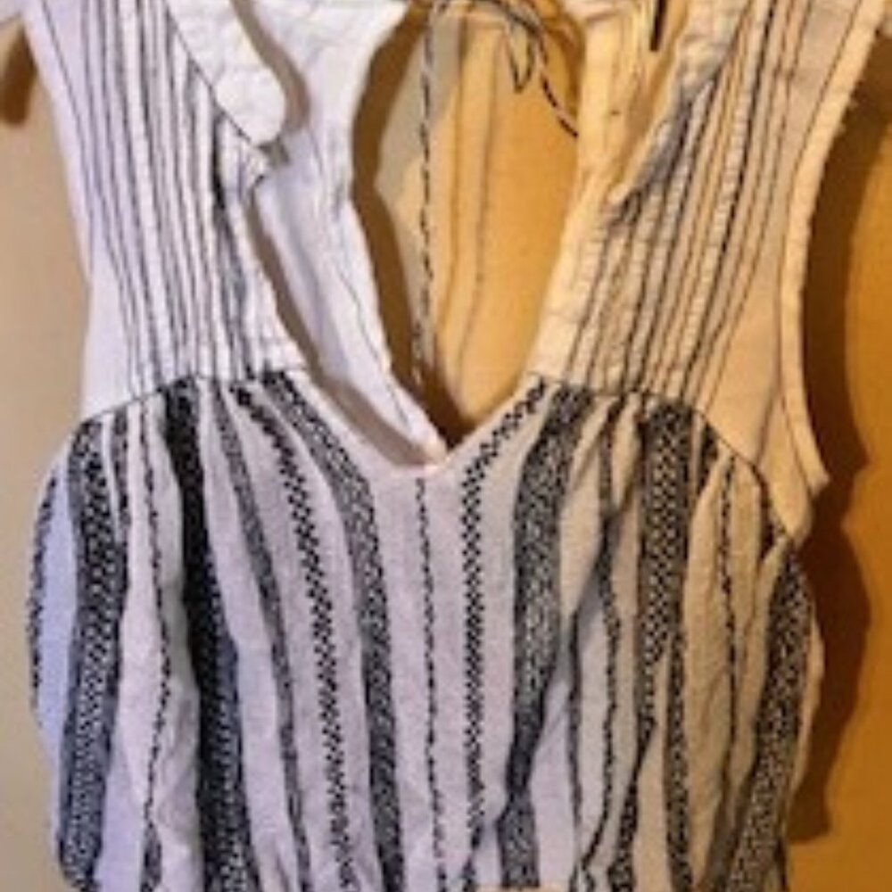 NWOT Free People Cotton & Gauze African style White and Black, Size XS